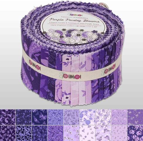 Jelly Roll 40 Strip Bundle ، 2.5 "شرائح نسيج للخياطة ، وصياغة وخياطة ، وليخام القطن بنسبة 100 ٪ لفة الكلام السكر ، ومشاريع لحاف بري in Kuwait