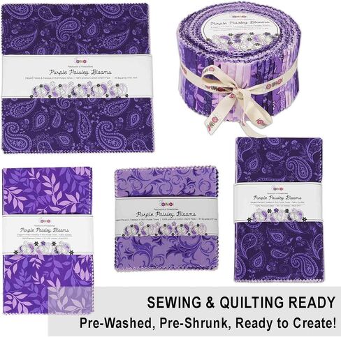 Jelly Roll 40 Strip Bundle ، 2.5 "شرائح نسيج للخياطة ، وصياغة وخياطة ، وليخام القطن بنسبة 100 ٪ لفة الكلام السكر ، ومشاريع لحاف بري in Kuwait