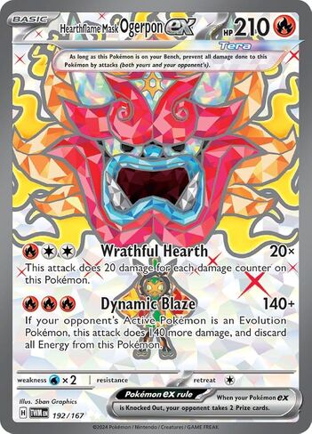 Pokemon – Hearthflame Mask Ogerpon ex 192/167 – Twilight Masquerade – Full Art Pokemon Card – Secret Rare in Saudi Arabia