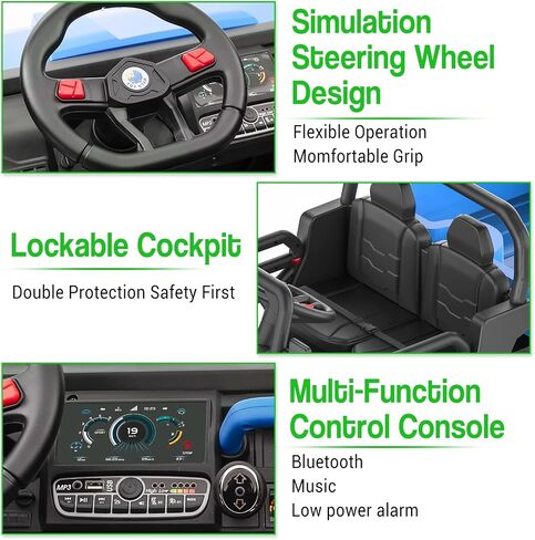 Garvee 24V Electric Ride On Dump Truck for Kids - 2-Seater 4WD 6 Wheels Remote Control Car with Dump Bed | ASTM Certified Kids Ride-On Toy Truck w/Parent Control & Music in Saudi Arabia