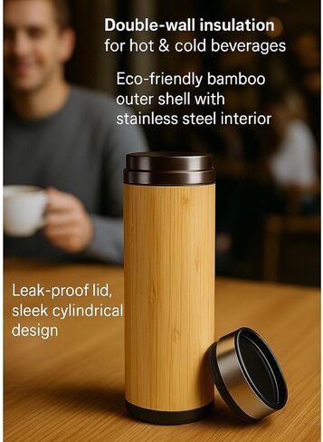 Corporate Gift Set – Eco-Friendly Bamboo Water Bottle, Handcrafted Journal, Pen, Keychain & Wooden Bookmark in Elegant Box – Employee Appreciation, Executive & Client Gift Box in Saudi Arabia