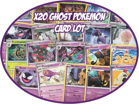 Pokemon Ghost Card Lot x20 Random Selection No Duplicates - Mimikyu Gastly Spiritomb in Saudi Arabia