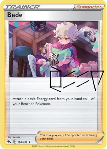 Bede 124/159 - Crown Zenith - Pokemon Trainer Autograph Card -Reverse Foil in Saudi Arabia