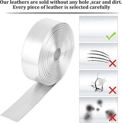 GORGECRAFT 5.5Yds x 1" Metallic Leather Straps Shiny Flat Silver Leather Cord Glossy Pu Leather Lace Stripper Beading String Ribbon Crafts Double Sided Strips Faux Supplies for Pillow Making Crafting in Saudi Arabia