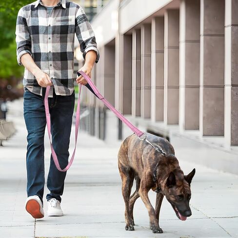 6 FT Dog Leash with 2 Padded Handle Nylon Reflective Dogs Leashes for Small Medium Large Dogs Black in Saudi Arabia