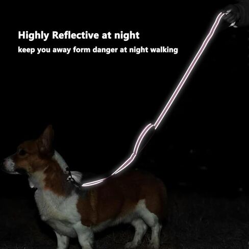6 FT Dog Leash with 2 Padded Handle Nylon Reflective Dogs Leashes for Small Medium Large Dogs Black in Saudi Arabia