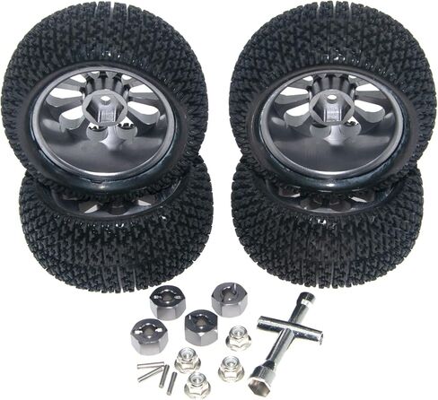 إطارات حافة العجلة متوافقة مع 1/14 1/16 MJX Hyper Go Wltoys ترقية 16207 16208 14210 RC Car Aluminium Adapter 12mm hex Adapter (Titanium) in Kuwait