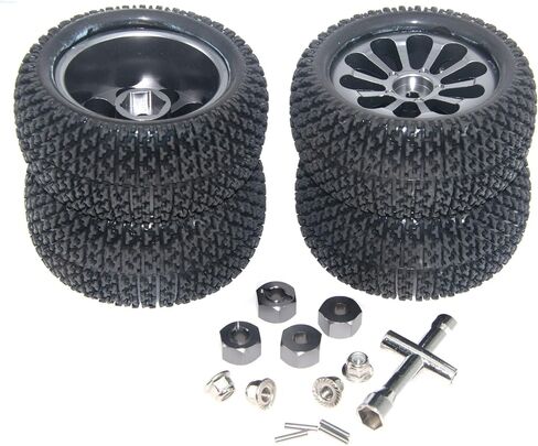 إطارات حافة العجلة متوافقة مع 1/14 1/16 MJX Hyper Go Wltoys ترقية 16207 16208 14210 RC Car Aluminium Adapter 12mm hex Adapter (Titanium) in Kuwait