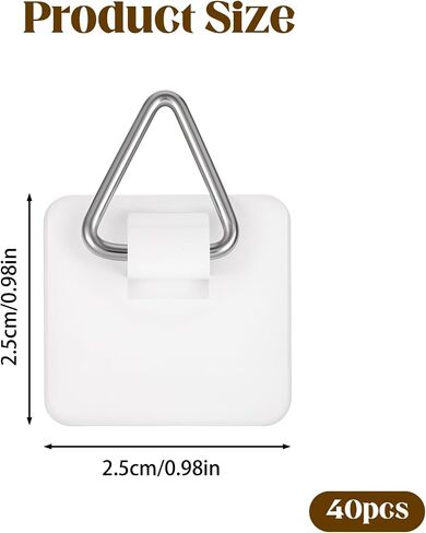 40Pcs Adhesive Picture Hangers Plate Hangers for The Wall Stick On Hooks Sticky Picture Frame Hooks for Pictures Frames Heavy Duty Pictures Hanging Hoops Without Nails in Saudi Arabia