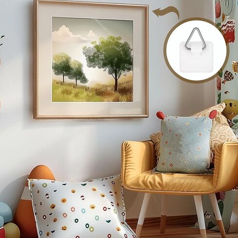 40Pcs Adhesive Picture Hangers Plate Hangers for The Wall Stick On Hooks Sticky Picture Frame Hooks for Pictures Frames Heavy Duty Pictures Hanging Hoops Without Nails in Saudi Arabia