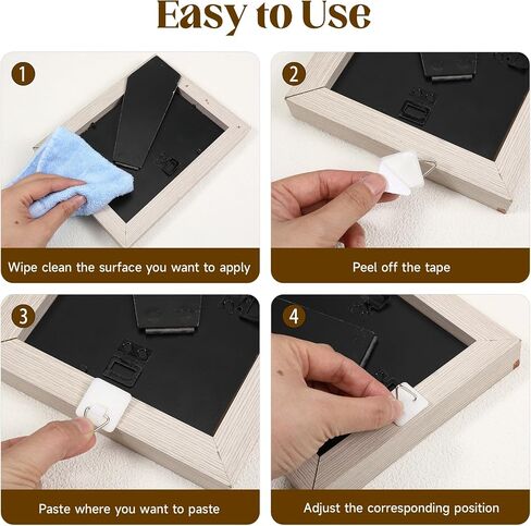 40Pcs Adhesive Picture Hangers Plate Hangers for The Wall Stick On Hooks Sticky Picture Frame Hooks for Pictures Frames Heavy Duty Pictures Hanging Hoops Without Nails in Saudi Arabia