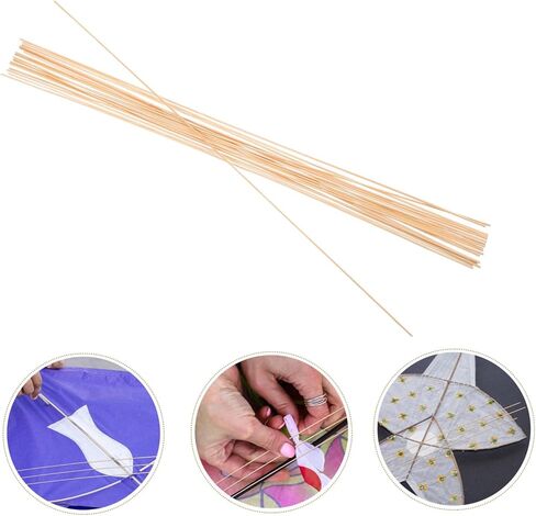 Kisangel 20pcs Thin Bamboo Kite Sticks for Boys and Girls Lightweight Craft Dowels for DIY Kite Assembly and Repair Children's Outdoor Activities in Saudi Arabia