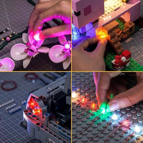 BrickBling 2 Pieces 30CM LED Light Compatible with Lego Building– DIY Decorative Lighting Accessories, Bright Constant On, Model Decor (Red) in Saudi Arabia