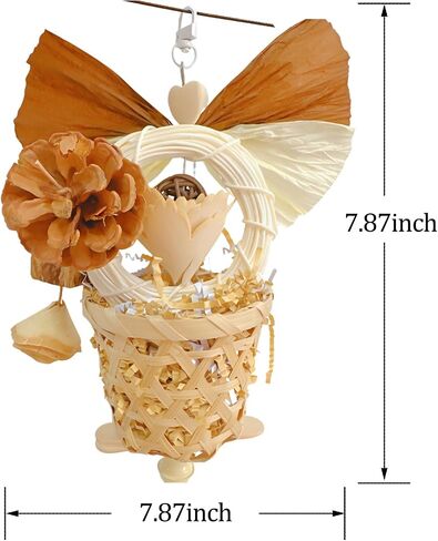 Bird Toys Foraging Shredder Hanging Toys Rope Perch with Bell Parakeet Toy Parrot Swing Climbing Standing Toys Bird Cage Accessories for Conure Cockatiel Budgies Lovebird, Green in Kuwait