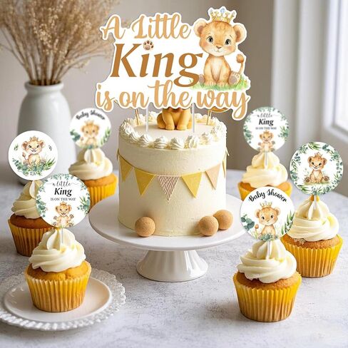 أسد دش الطفل ، 25pcs ، King Little King على الطريقة التي تزيين كعكة الكعك من أجل Lion Wild Woodland Jungle Safari Defer Cansory Decoration in Saudi Arabia