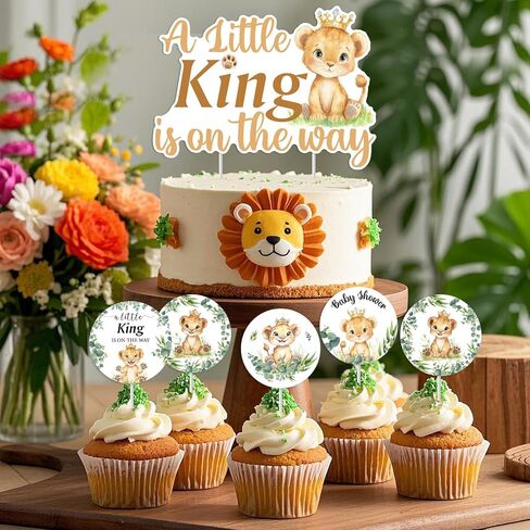 أسد دش الطفل ، 25pcs ، King Little King على الطريقة التي تزيين كعكة الكعك من أجل Lion Wild Woodland Jungle Safari Defer Cansory Decoration in Saudi Arabia