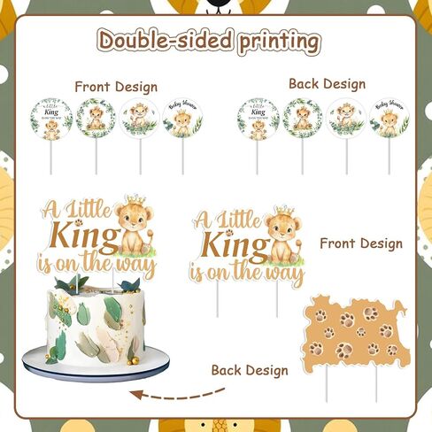 أسد دش الطفل ، 25pcs ، King Little King على الطريقة التي تزيين كعكة الكعك من أجل Lion Wild Woodland Jungle Safari Defer Cansory Decoration in Saudi Arabia