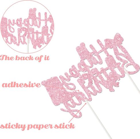 Cowgirls Boots Bows Cake Topper Coquette Cowgirl Birthday Cake Decorations Glitter Pink Cowgirls Boots Cake Picks Western Cowgirl Bow Birthday Party Supplies for Boots and Bows Baby Shower Decor in Saudi Arabia