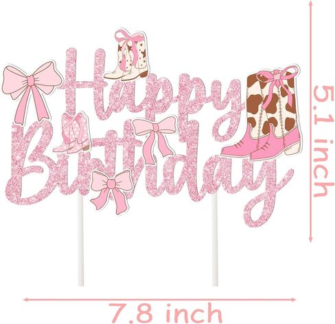 Cowgirls Boots Bows Cake Topper Coquette Cowgirl Birthday Cake Decorations Glitter Pink Cowgirls Boots Cake Picks Western Cowgirl Bow Birthday Party Supplies for Boots and Bows Baby Shower Decor in Saudi Arabia