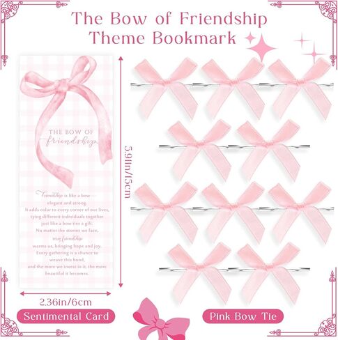 30 Set Preppy Pink Coquette Bow Mechanical Pencil Bow of Friendship Bookmark Card 6 Styles Eternal Pencil Kawaii School Supplies Gift for BFF Daughter Student Classmate Friend in Saudi Arabia