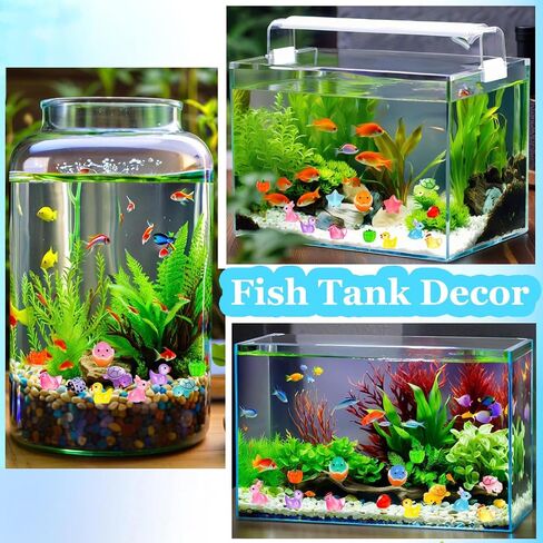 Mini Resin Animals Variety Pack 50 Mini Ducks Rabbits Turtles Chickens Stars Tiny Little Animals Figures to Hide Small Plastic Animal Figurines Luminous Toys for Dollhouse Decor Accessories Pink in Saudi Arabia
