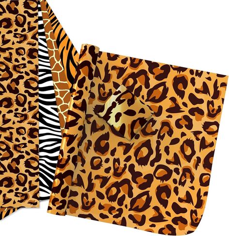 12 ورقة طباعة حيوانات ملفوف مجموعة 4 Safari Leopard Zebra Tiger Giraffe Design Gift Jungle Animal Pur Paw Print Print For Birthday Baby Shower Crafts ، 20 'x 27' ' in Kuwait