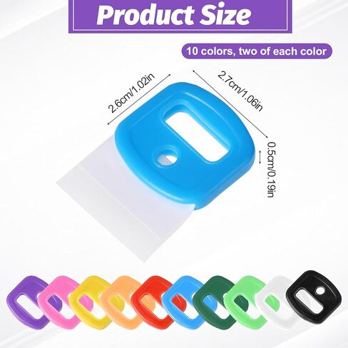 20PCS Silicone Key Tags with Labels, Colorful Key Covers Caps, Key Identifiers, Durable Keys Labels with Loop and Blank Label Paper for Standard Regular Thin Flat Keys in Kuwait