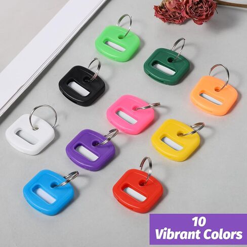 20PCS Silicone Key Tags with Labels, Colorful Key Covers Caps, Key Identifiers, Durable Keys Labels with Loop and Blank Label Paper for Standard Regular Thin Flat Keys in Kuwait