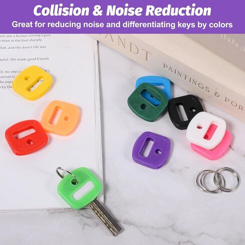 20PCS Silicone Key Tags with Labels, Colorful Key Covers Caps, Key Identifiers, Durable Keys Labels with Loop and Blank Label Paper for Standard Regular Thin Flat Keys in Kuwait