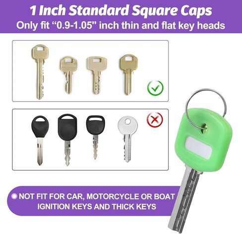 20PCS Silicone Key Tags with Labels, Colorful Key Covers Caps, Key Identifiers, Durable Keys Labels with Loop and Blank Label Paper for Standard Regular Thin Flat Keys in Kuwait