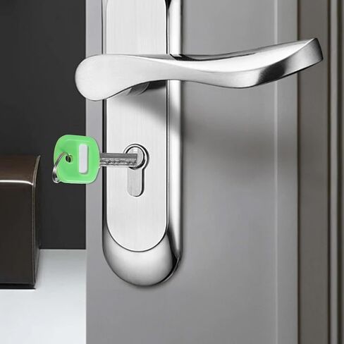 20PCS Silicone Key Tags with Labels, Colorful Key Covers Caps, Key Identifiers, Durable Keys Labels with Loop and Blank Label Paper for Standard Regular Thin Flat Keys in Kuwait