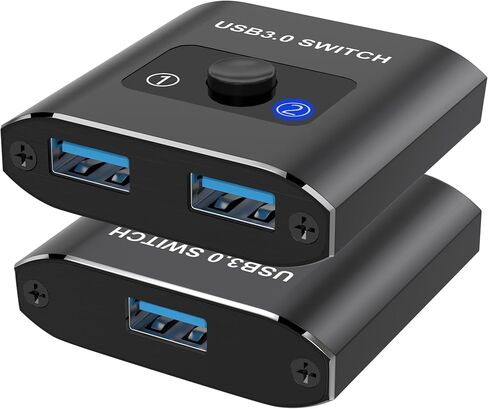 محدد محول USB 3.0، مفتاح USB ثنائي الاتجاه 2 في 1 مخرج / 2 في 1 مخرج، محول USB 2 جهاز كمبيوتر يشارك 1 جهاز USB للطابعة ولوحة المفاتيح والماسح الضوئي والماوس ومحول USB متوافق مع Mac/Win/Linux in Saudi Arabia
