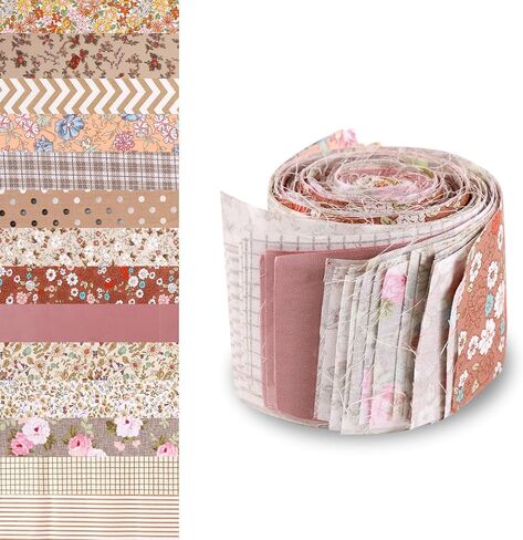 42pcs نسيج خياطة اللحف الهلام ، 2.52x19.69in jellyroll لحاف قطعة قماش ناعمة ما قبل القطع وشرائح لفة الخياطة قبل الغسيل لخطوط لفة لحرف اللحف in Kuwait
