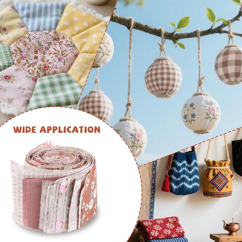 42pcs نسيج خياطة اللحف الهلام ، 2.52x19.69in jellyroll لحاف قطعة قماش ناعمة ما قبل القطع وشرائح لفة الخياطة قبل الغسيل لخطوط لفة لحرف اللحف in Kuwait