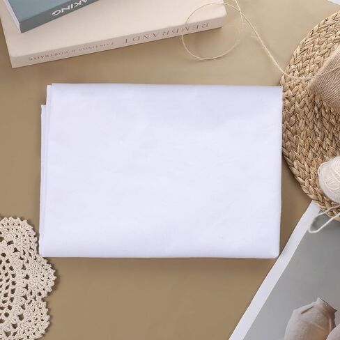 1 Yard White Cotton Fabric, Cotton Fabric by The Yard 59 inch Wide Quilting Cloth for Embroidery DIY Sewing Apparel Cloth in Kuwait