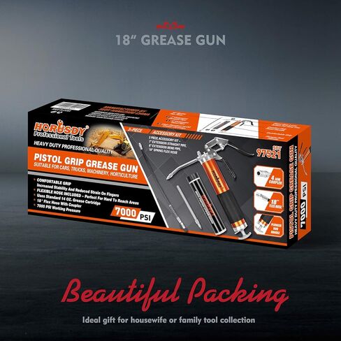 HORUSDY Mini Pistol Grip Grease Gun, with 3 OZ. Grease & Coupler (2900 PSI) in Kuwait