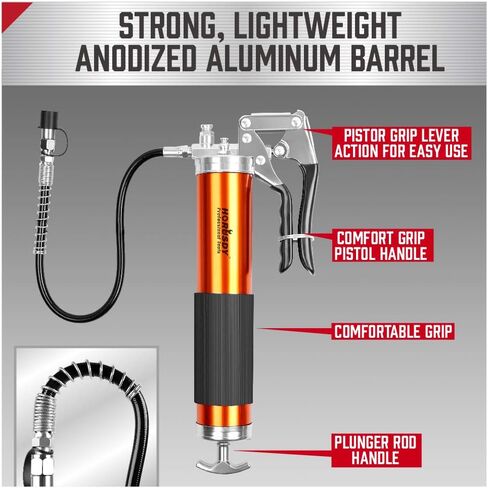 HORUSDY Mini Pistol Grip Grease Gun, with 3 OZ. Grease & Coupler (2900 PSI) in Kuwait