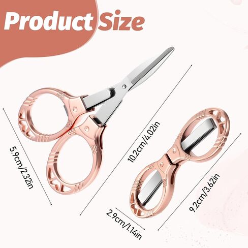 2 Piece Stainless Steel Portable Mini Small Traveling Scissors, Foldable Travel Mini Folding Scissor, Portable Travel Scissors, Safety Pocket Badge Small Scissor for Home Office in Kuwait