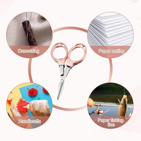 2 Piece Stainless Steel Portable Mini Small Traveling Scissors, Foldable Travel Mini Folding Scissor, Portable Travel Scissors, Safety Pocket Badge Small Scissor for Home Office in Kuwait