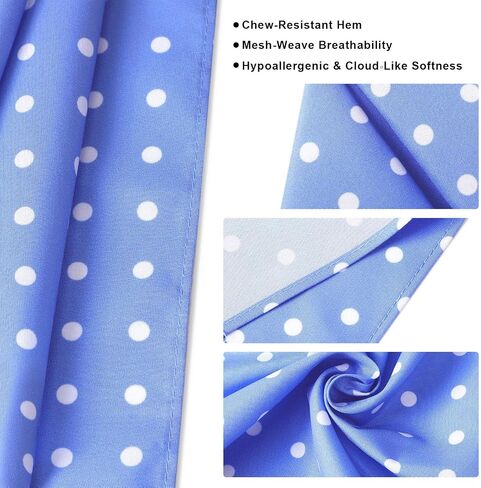 Sanwuta Dog Bandanas & Matching Hair Scrunchie Set Blue Dot Spring Summer Clothes Pet Scarf Bibs Bandana for Owner and Dog Matching Large Medium Puppy in Saudi Arabia