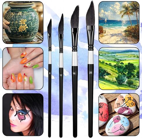 Professional Pinstriping Brush, 4PCS High Performance Striping Brushes Long Liner Brush Liner Brushe Art Paint Brushs Paint Brushs Drafting Lettering Brushe for Acrylic, Oil, Watercolor Pain in Saudi Arabia