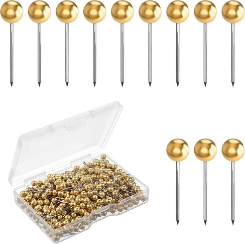 500pcs خريطة دبابيس دبابيس صغيرة الدباطرة رأس الدبابيس خريطة جولة جولة الخرائط الدبوس دبوس إبهام الإبهام لصالح لوحة الفلين صورة خرائط جدار الصورة معلقة المدرسة المنزل الحرف ديي (الذهب) in Kuwait