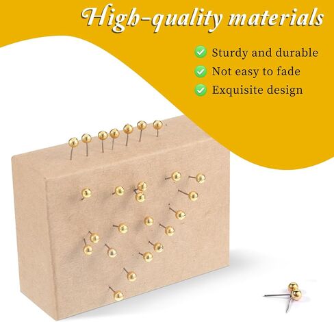 500pcs خريطة دبابيس دبابيس صغيرة الدباطرة رأس الدبابيس خريطة جولة جولة الخرائط الدبوس دبوس إبهام الإبهام لصالح لوحة الفلين صورة خرائط جدار الصورة معلقة المدرسة المنزل الحرف ديي (الذهب) in Kuwait