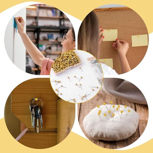500pcs خريطة دبابيس دبابيس صغيرة الدباطرة رأس الدبابيس خريطة جولة جولة الخرائط الدبوس دبوس إبهام الإبهام لصالح لوحة الفلين صورة خرائط جدار الصورة معلقة المدرسة المنزل الحرف ديي (الذهب) in Kuwait