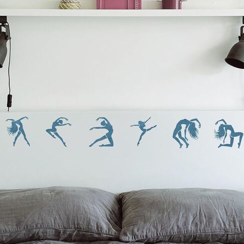 FINGERINSPIRE 9PCS Dancing Woman Stencils for Painting with Brush 5.9x5.9inch Reusable Woman Silhouette Template Hollowed Dance Performance Stencil Plastic PET Character Theme Template for Wall Decor in Saudi Arabia