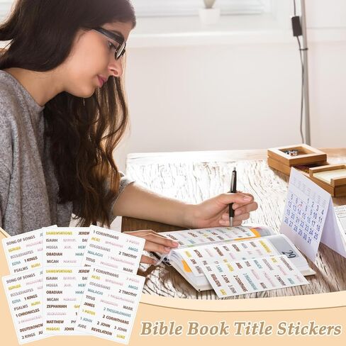 Marspark 6 Pcs Books of The Bible Header Stickers Study Supplies Reading Tracker Bible Book Title Chapter Stickers for Scrapbooks Bottles Computer Planner Diary Album All 66 Books Title, 3 Styles in Saudi Arabia
