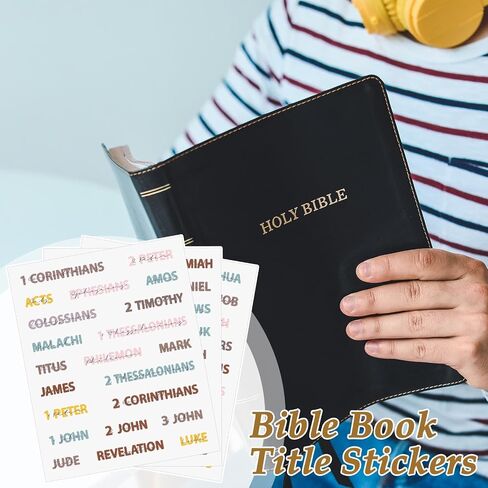 Marspark 6 Pcs Books of The Bible Header Stickers Study Supplies Reading Tracker Bible Book Title Chapter Stickers for Scrapbooks Bottles Computer Planner Diary Album All 66 Books Title, 3 Styles in Saudi Arabia