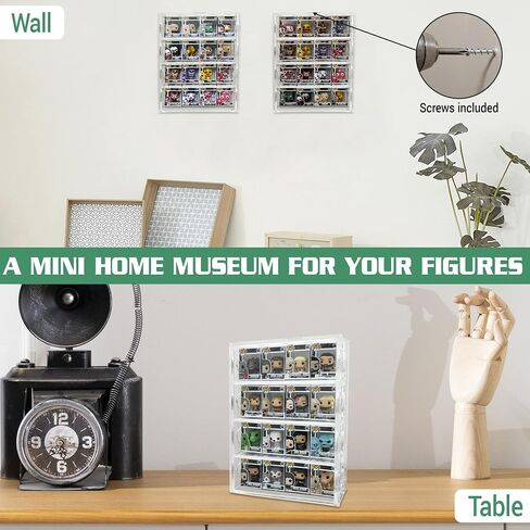 Acrylic Display Case Compatible with Funko Bitty Pop – Clear Tiered Stand for Mini Figures & Collectibles, Protective Display Box for Bittys & Miniatures in Saudi Arabia