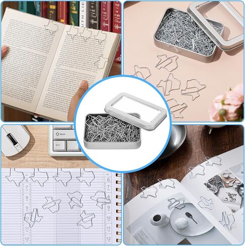 60 Pcs Texas State Shaped Paper Clips Cute Silver Paperclips Bookmark Fun Texas Souvenirs Gift for Book Lovers Students Teachers Office Back to School Supplies Home Desk Organizers in Saudi Arabia
