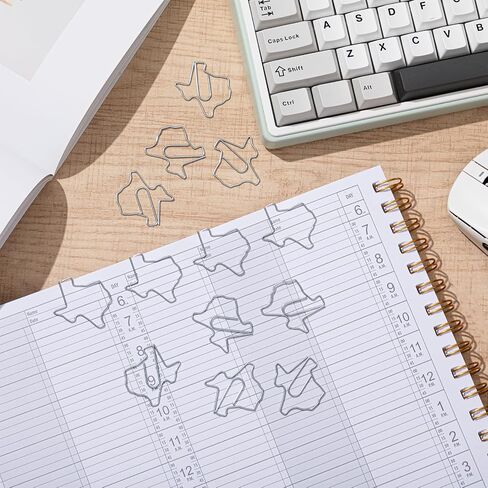 60 Pcs Texas State Shaped Paper Clips Cute Silver Paperclips Bookmark Fun Texas Souvenirs Gift for Book Lovers Students Teachers Office Back to School Supplies Home Desk Organizers in Saudi Arabia